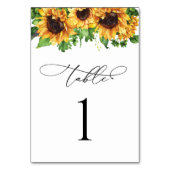 Sonnenblumenhochzeit-Tischnummern Tischnummer (Vorderseite)