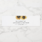 Sonnenblumenhochzeit Wasserflaschenetikett (Einzelnes Label)