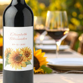 Sonnenblumenhochzeit Weinetikett