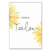 Sonnenblumenhochzeit Zwölf Tischnummern (Rückseite)