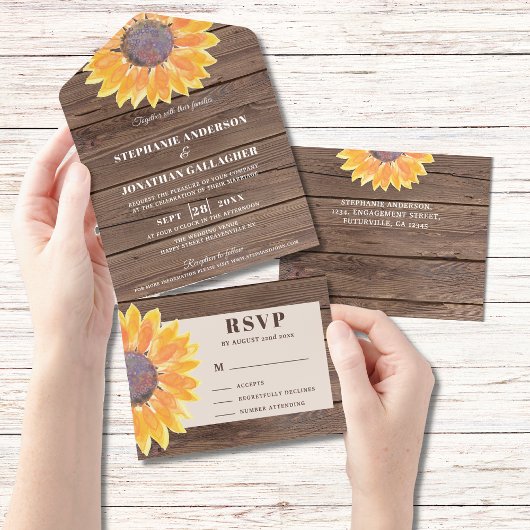 Sonnenblumenholz All In One Einladung