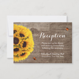Sonnenblumenholz Rustikale Hochzeitsempfang Einladung