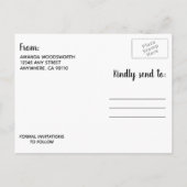 Sonnenblumenholz + Spitzen Hochzeit Speichern Sie Ankündigungspostkarte (Rückseite)