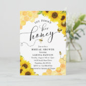 SonnenblumenHoney Bee Brautparty Einladung (Stehend Vorderseite)