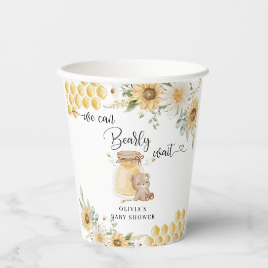Sonnenblumenhonig Bärendusche Pappbecher (Vorderseite)