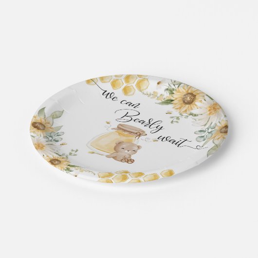 Sonnenblumenhonig können wir frühzeitig abwarten pappteller (Schrägansicht)