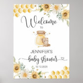Sonnenblumenhonigbär Biene Babydusche Empfang Poster (Vorne)