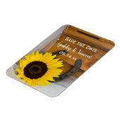 Sonnenblumenhorseshoe-Western Hochzeit speichern S Magnet (Linke Seite)
