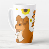 Sonnenblumenhund Latte Tasse (Linke Ecke)