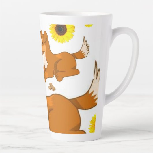 Sonnenblumenhund Latte Tasse (Rechts)