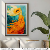 Sonnenblumenhut Modernes, einzigartiges Bild B8R Poster