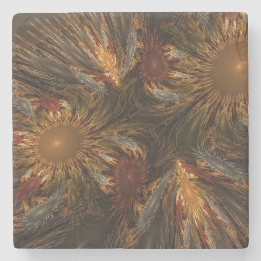 Sonnenblumenimpressionen Steinuntersetzer (Vorderseite)