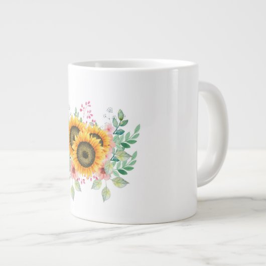 Sonnenblumenkaffee-Tasse Jumbo-Tasse (Vorderseite Rechts)