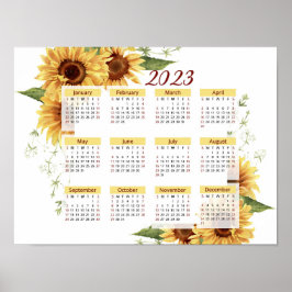 Sonnenblumenkalender, 2023 Kalender, jährlich Poster