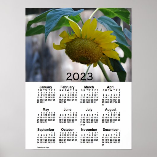Sonnenblumenkalender 2023 von Janz Poster (Vorne)