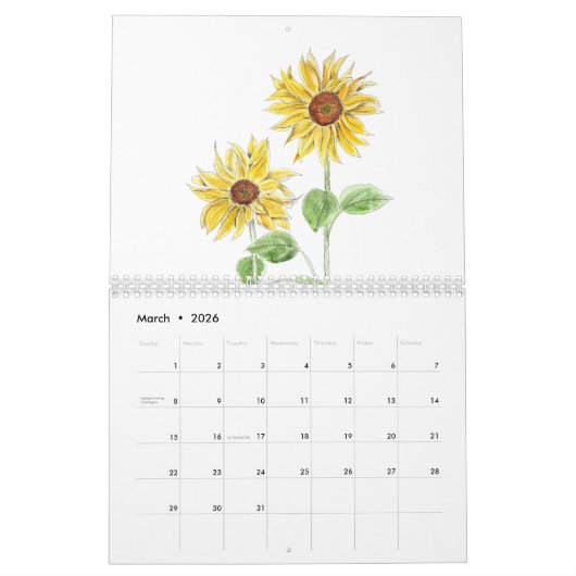 Sonnenblumenkalender 2024 kalender (Mär 2026)