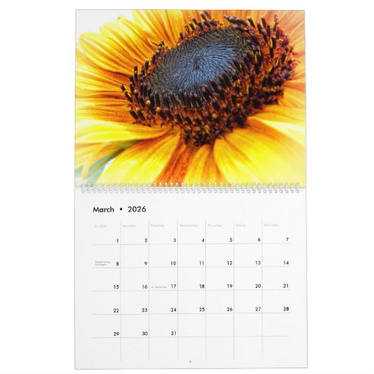 Sonnenblumenkalender - Sonnenblumen des Monats 202 Kalender (Mär 2026)