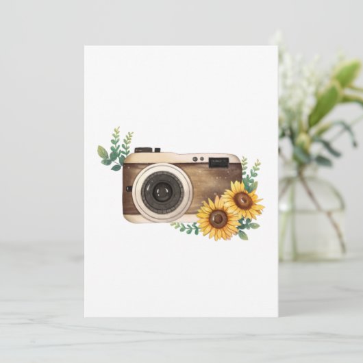 Sonnenblumenkamera Einladung (Stehend Vorderseite)