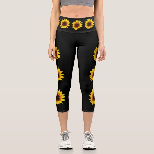 Sonnenblumenkapri-Leggings Capri Leggings (Vorderseite)