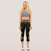 Sonnenblumenkapri-Leggings Capri Leggings (Vorderseite)