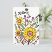 Sonnenblumenkarte Dankeskarte (Stehend Vorderseite)