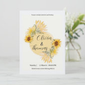 Sonnenblumenkarte Einladung modern (Stehend Vorderseite)