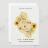 Sonnenblumenkarte Einladung modern (Vorne/Hinten)