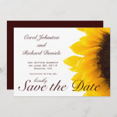 Sonnenblumenkarte Foto Save the Date (Vorne/Hinten)