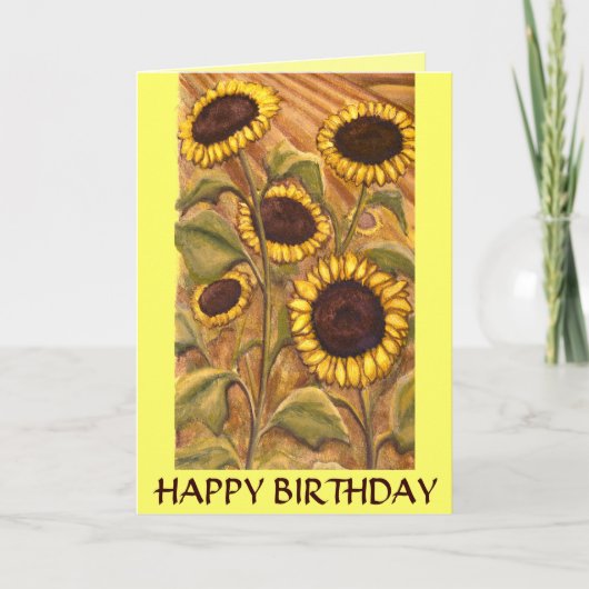 Sonnenblumenkarte Geburtstag Grußkarte Karte (Vorderseite)