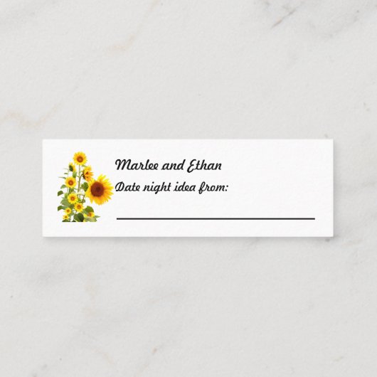 Sonnenblumenkarte Mini Visitenkarte (Rückseite)