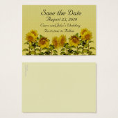 Sonnenblumenkarte Save the Date (Vorne & Hinten)