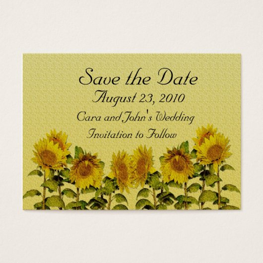 Sonnenblumenkarte Save the Date (Vorderseite)