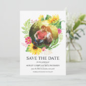 Sonnenblumenkarte Save the Date (Stehend Vorderseite)
