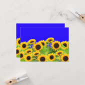 Sonnenblumenkarte Ukraine Flaggenfarben unterstütz Karte (Vorderseite/Rückseite Beispiel)