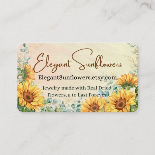 Sonnenblumenkarte Visitenkarte (Vorderseite)