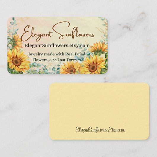 Sonnenblumenkarte Visitenkarte (Vorne/Hinten)