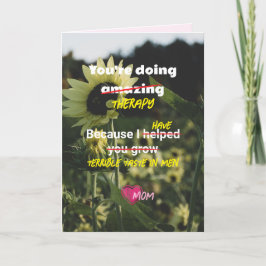 Sonnenblumenkarte von der Mama zur Kindertherapie Dankeskarte