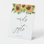 Sonnenblumenkarten und Geschenke Sockelschild (Vorderseite)
