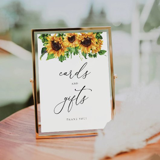 Sonnenblumenkarten und Geschenke Sockelschild