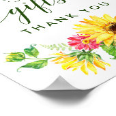 Sonnenblumenkarten und Geschenke-Zeichen Poster (Ecke)