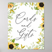 Sonnenblumenkarten und Geschenke Zeichen Poster (Vorne)