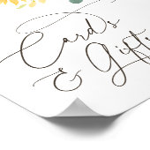 Sonnenblumenkarten und Geschenkszeichen für Brautp Poster (Ecke)