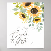 Sonnenblumenkarten und Geschenkszeichen für Brautp Poster (Vorne)