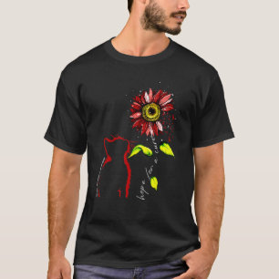 Sonnenblumenkatze Burgund Gehirnaneurysma-Bewussts T-Shirt