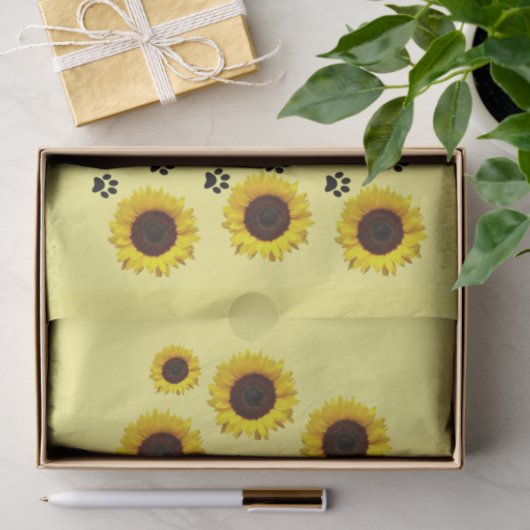Sonnenblumenkatzenpapier Seidenpapier (Geschenk)