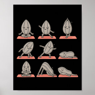 Sonnenblumenkern beim Yoga Vegan Kawaii Zen Poster