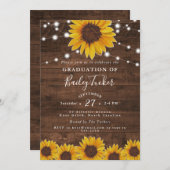 Sonnenblumenkernen Lichter Rustikaler Abschluss Einladung (Vorne/Hinten)