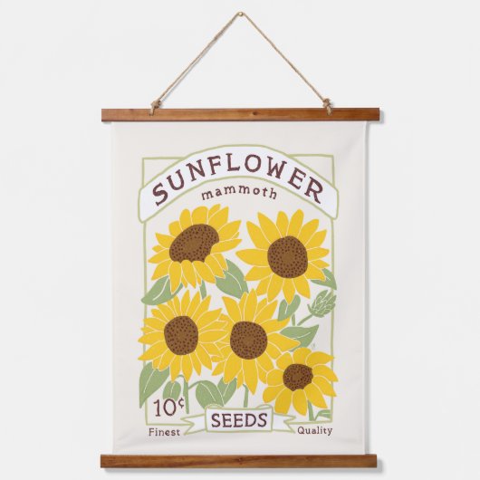 Sonnenblumenkernhalter Wandteppich Mit Holzrahmen (Vorderseite)