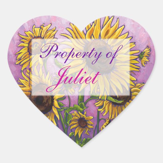 Sonnenblumenkernkleber Herz-Aufkleber (Vorderseite)
