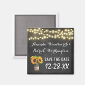 Sonnenblumenkhalkboard Land Save the Date rustikal Magnet (Vorderseite/Rückseite)